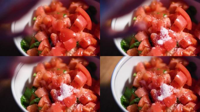Mixing番茄和basil