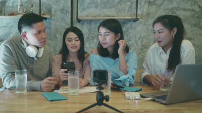 South east of asian group of Influencer broadcasti