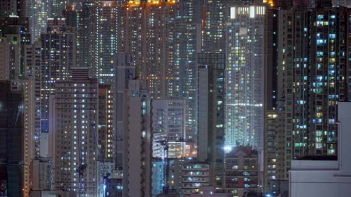 许多香港建筑物的昼夜过渡时间。