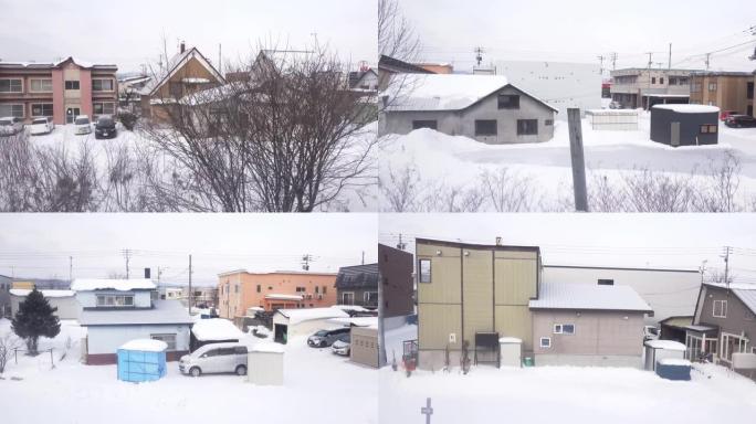 冬季以雪为驾驶的当地风光，在日本旅行