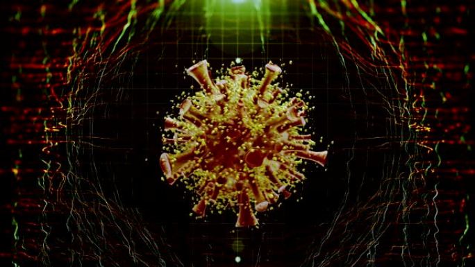 病毒细胞粒子汇聚三维动画