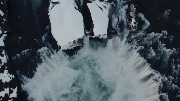 冰岛的go ð afoss瀑布-鸟瞰图