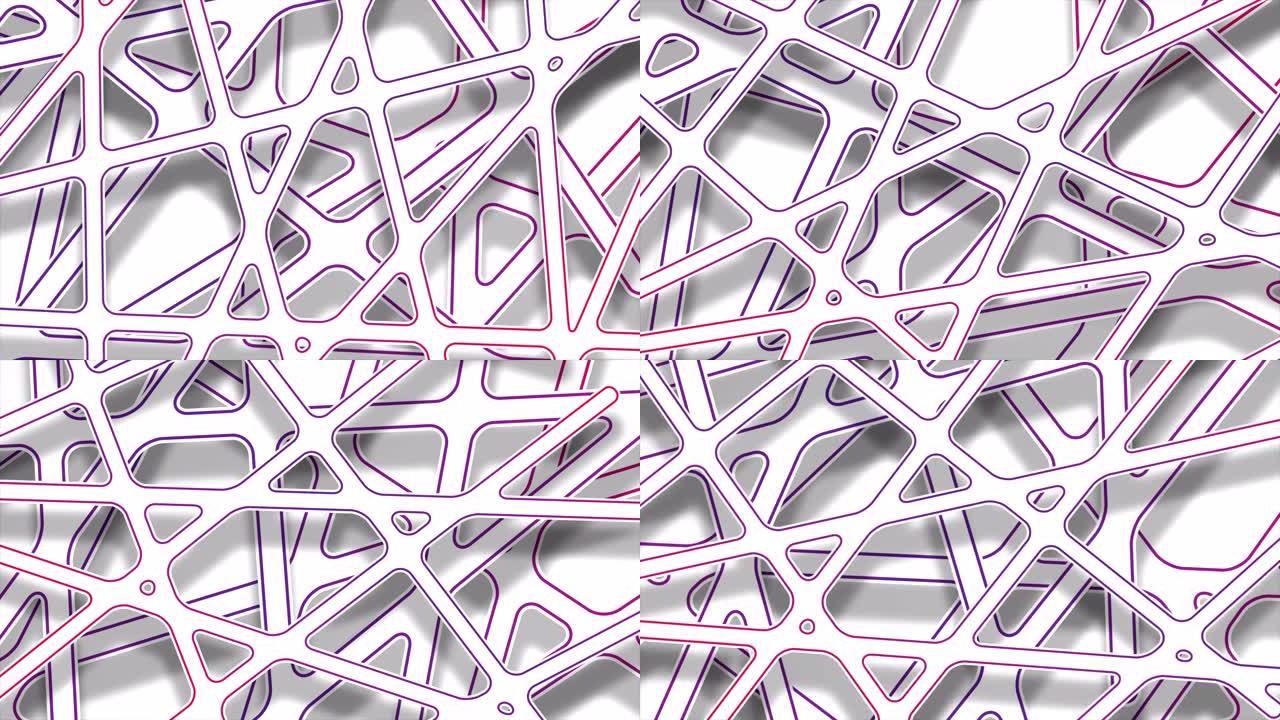 白色和紫色剪纸3d条纹抽象运动背景