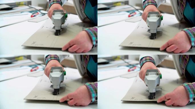 室内装潢车间裁缝裁剪视频素材