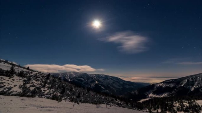 山里的云和夜空国家地质公园星云时间流转