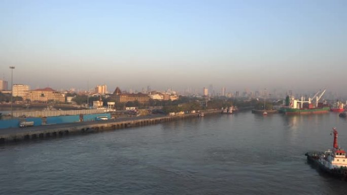 孟买码头场景航拍空镜风景风光
