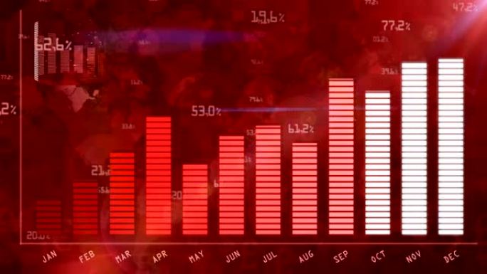 商业报告概念的红色增长图