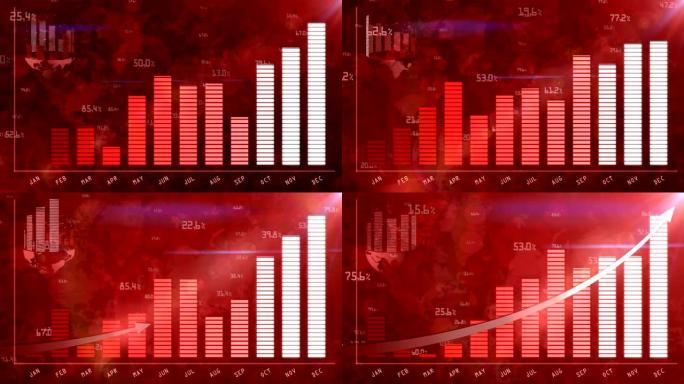 商业报告概念的红色增长图