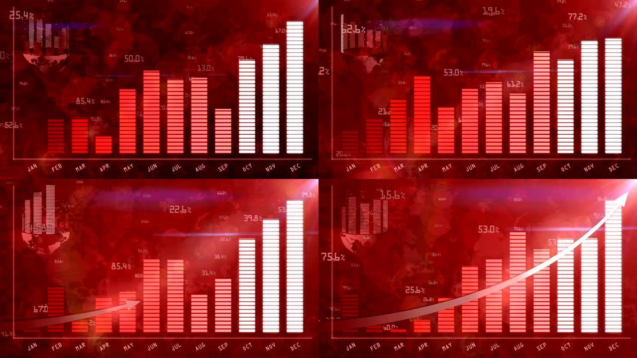 商业报告概念的红色增长图