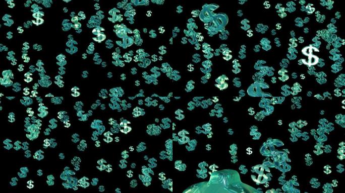 美元符号的动画。金钱和财富的象征。