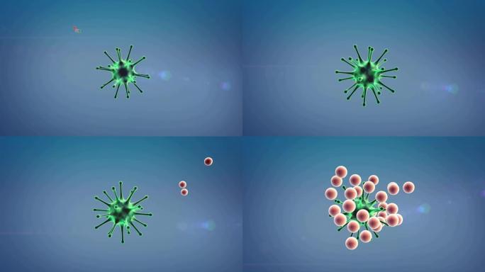 病毒和抗体粒子动画通道素材