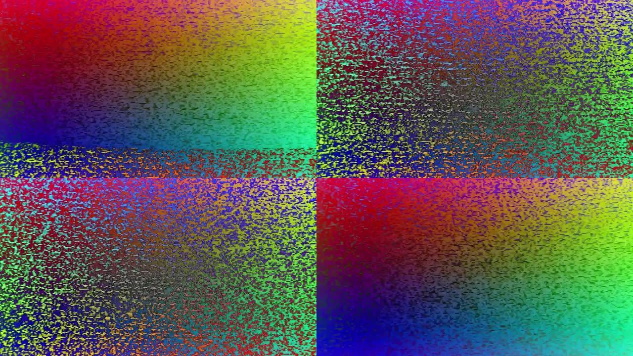 抽象霓虹多色背景信号干扰五颜六色雪花屏