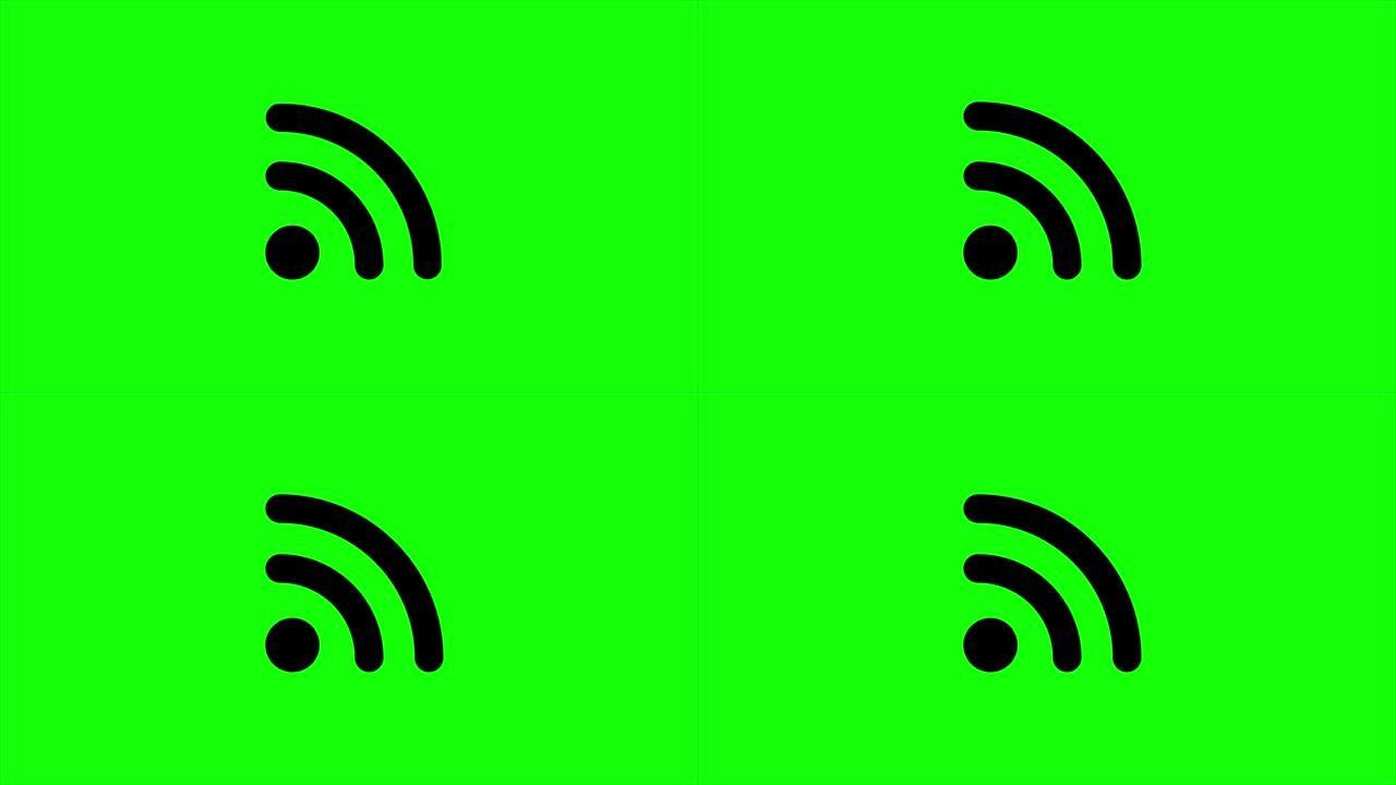 绿屏，网络元素清晰，wifi