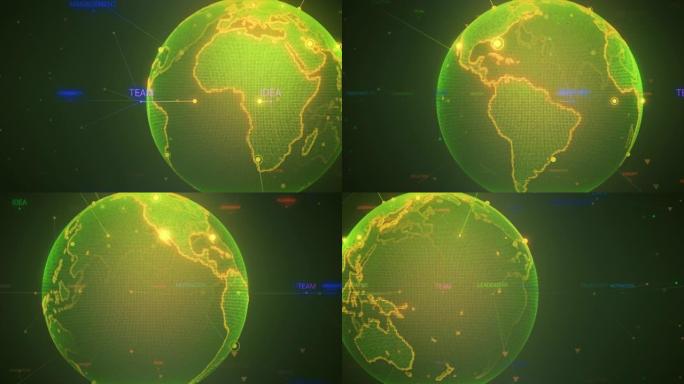 地球地球与商业词循环侧视图