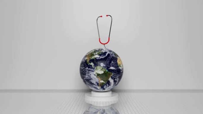 3D旋转循环健康行星地球概念