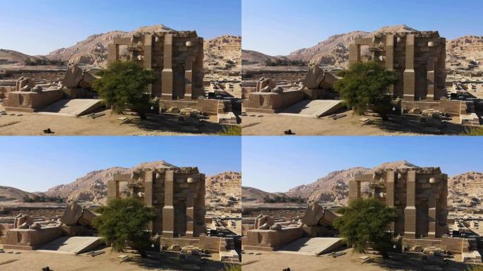 Ramesseum-公元前十三世纪法老拉美西斯二世的纪念神庙，卢克索上埃及的Theban墓地的一部分