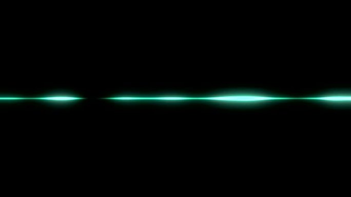 黑色背景上音频波可视化的绿色波形动画
