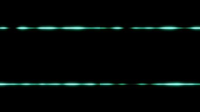 黑色背景上音频波可视化的绿色波形动画