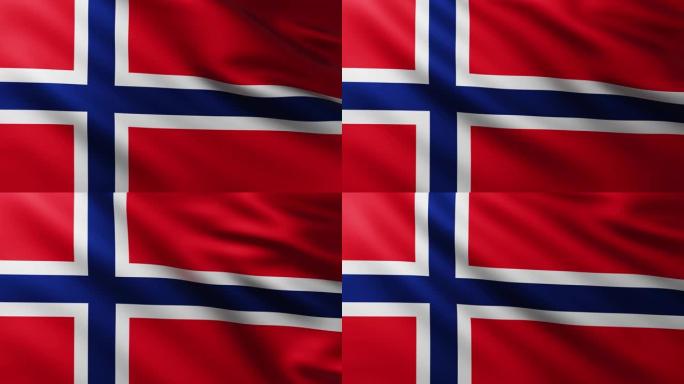 挪威大旗全屏背景在风中飘扬