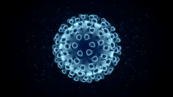 4K.无缝环路。人类细菌细胞或病毒从显微镜3d生成的视图。冠状病毒。科学分子研究。