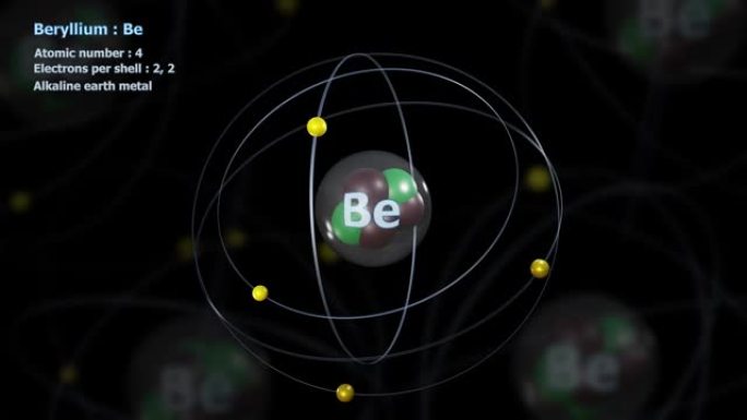 具有4个电子的铍原子与原子无限轨道旋转