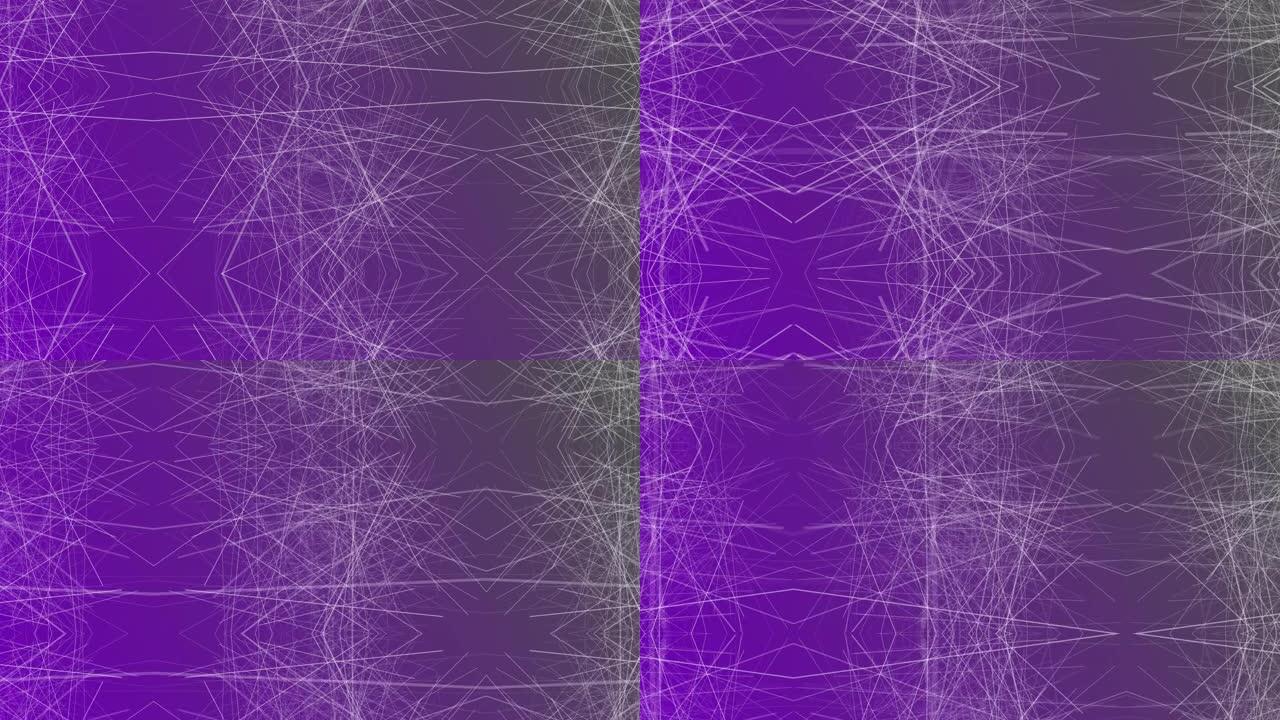 4k图形抽象连接网络线路紫色背景通信