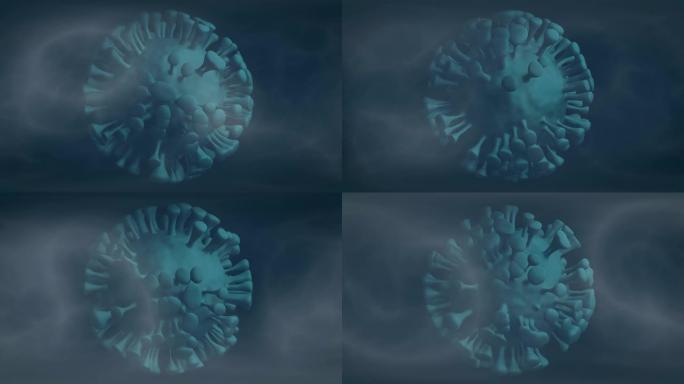 描绘新型冠状病毒肺炎病毒传播的3D渲染视频。
