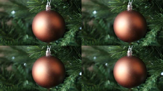 浅底圣诞夜和日树，带美丽的哑光装饰4K