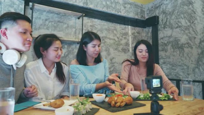 东南亚食品造型师录制视频食品准备。