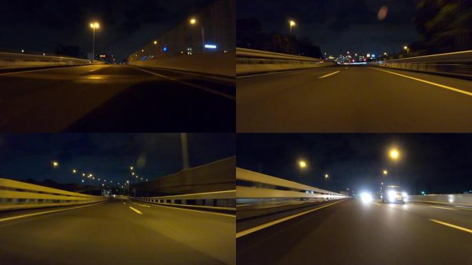 夜间在高速公路上行驶/后视