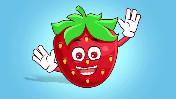 卡通草莓脸动画快乐快乐与Luma哑光