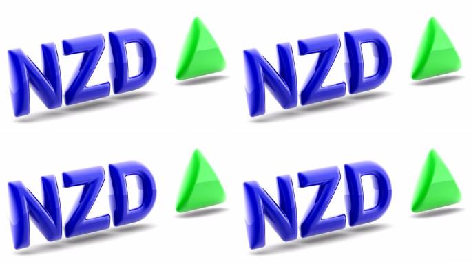 新西兰元符号在白色背景。3D插图。