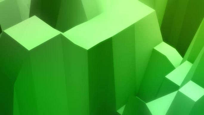 绿色上升立方体3D立体动画视频动态视频