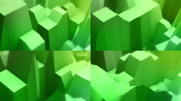 绿色上升立方体3D立体动画视频动态视频