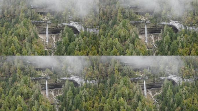 在斯洛文尼亚的Pericnik瀑布上空飞行