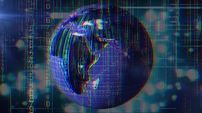区块链、安全系统、计算机数据的数字世界网络概念