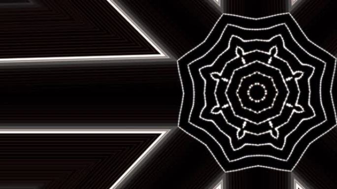 白色、棕色和黑色几何风格的蛛网或蜘蛛网动画。