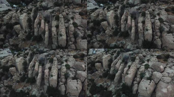 怪异的岩层鸟瞰图航拍地貌怪石