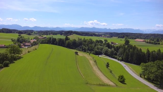 德国巴伐利亚景观风和日丽阳光明媚草坪牧场