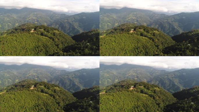 从空中俯瞰印度锡金的隆德寺地区