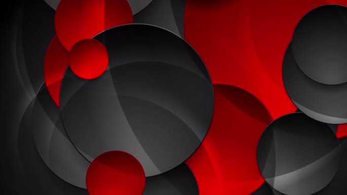 红色和黑色光泽圆圈抽象高科技运动背景