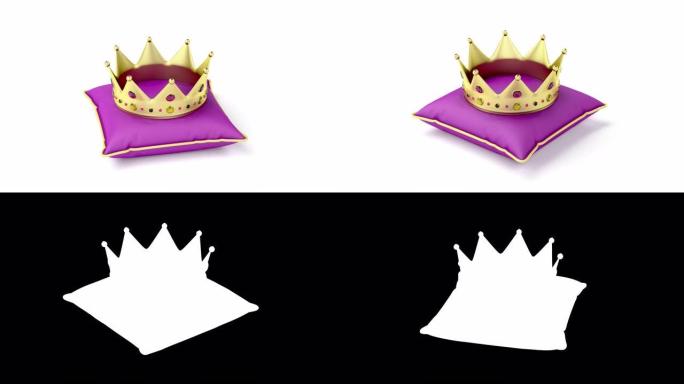 紫色枕头上的皇家金冠