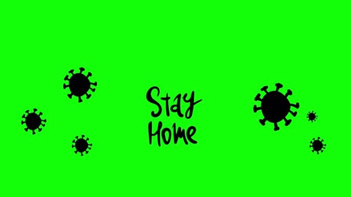 呆在家里。预防动画插图。绿屏。如何保护自己。保持健康，帮助他人。检疫预防冠状病毒2019-nCov病