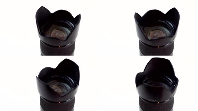 黑色照片视频镜头的旋转