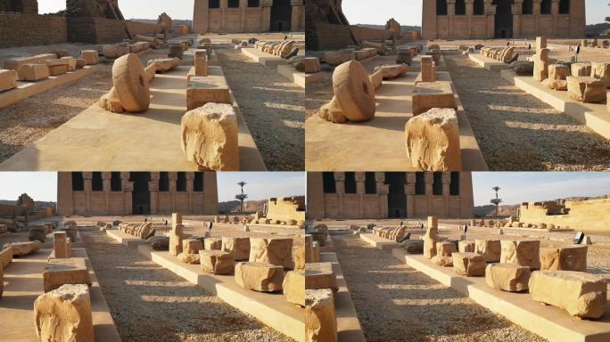 美丽的登德拉神庙或哈索尔神庙的废墟。埃及，登德拉，古埃及神庙近肯城