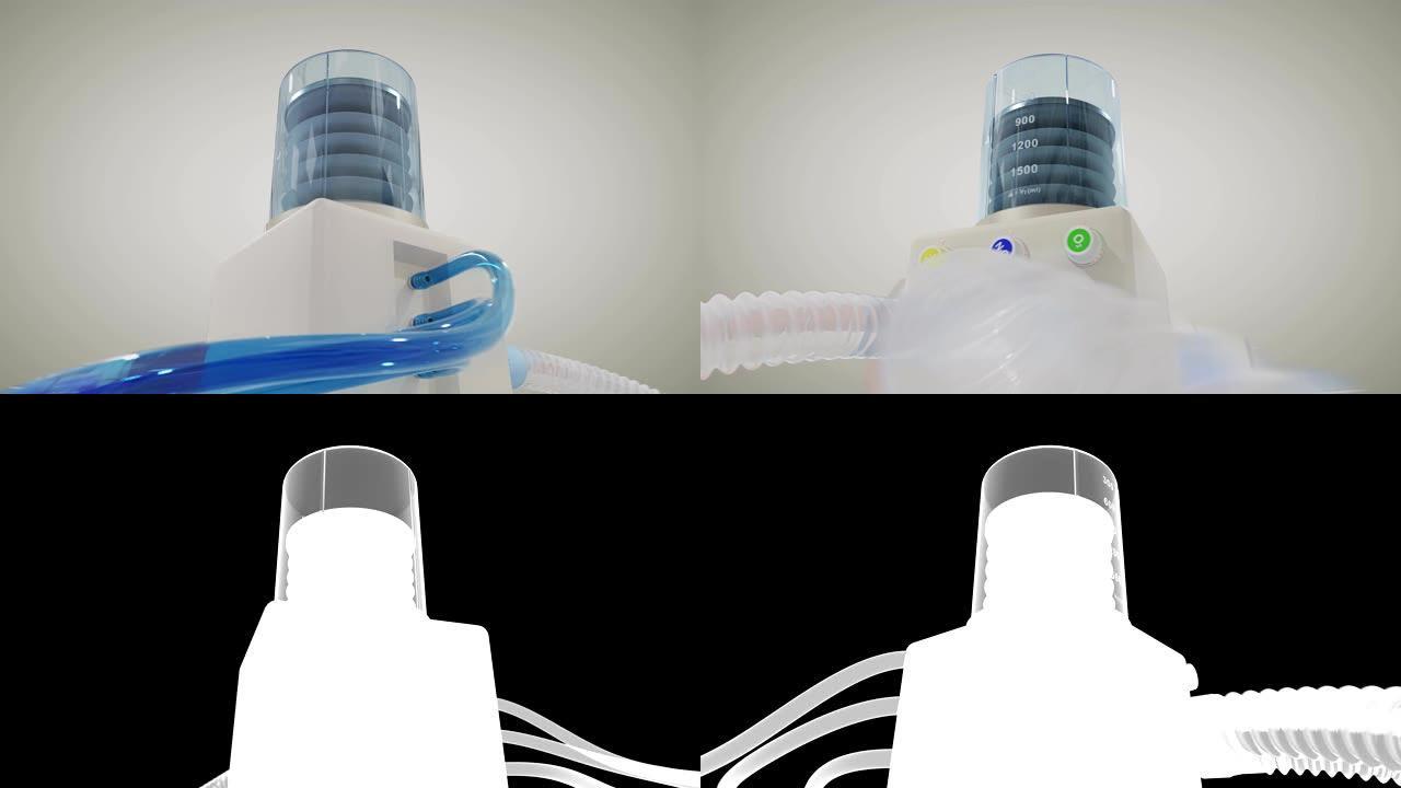 医用呼吸机-生命支持系统 (带阿尔法通道的可循环视频)