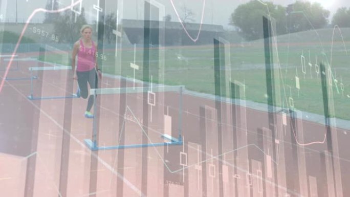 女运动员跑跳数据处理动画