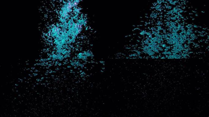 海蓝宝石泡泡黑色背景