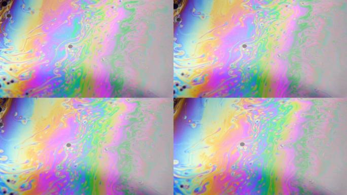 缓慢湍流玻璃状液体镜迷幻气泡漂浮在