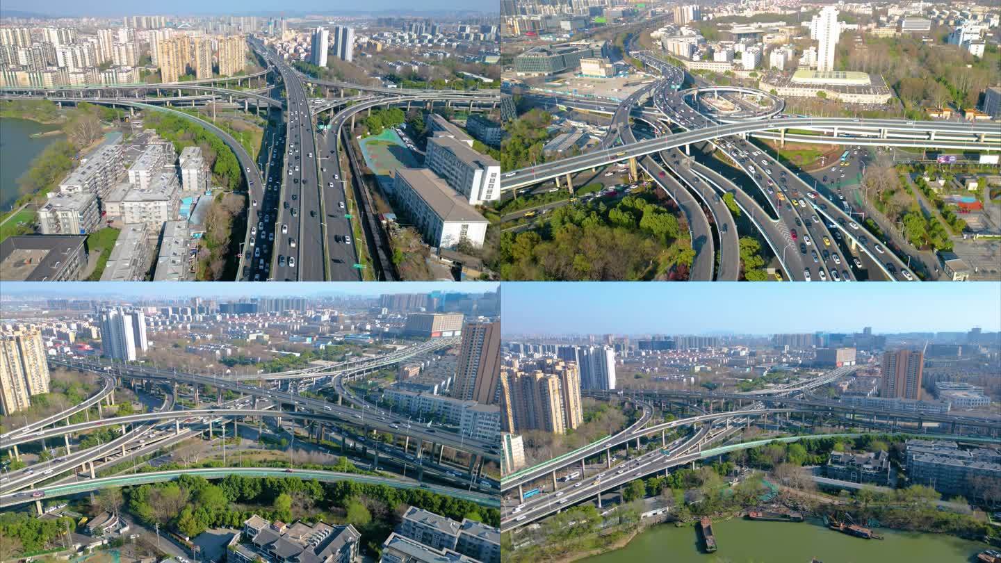 南京市双桥门立交桥车流延时摄影